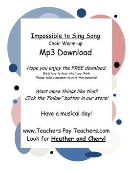 Fun Choir Warm-Ups for Modern Kids (4th-7th) MP3 Impossible to Sing Song | Choir warm ups, Songs ...