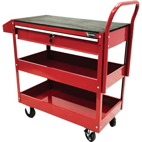 Excel Rolling Tool Cart with Locking Drawer — 300-Lb. Capacity, Model# TC301C-RED | Northern ...