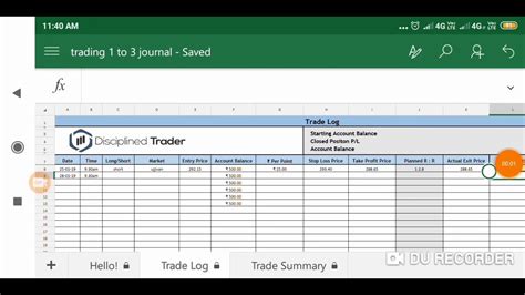 Trading Journal Template Excel Free Download