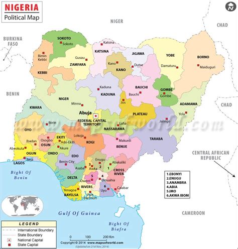 Map Of Nigeria With 36 States And Capitals – The World Map