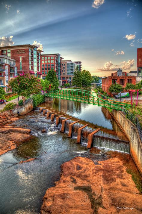 Just Before Sunset Reedy River Falls Park Greenville South Carolina Art Photograph by Reid ...