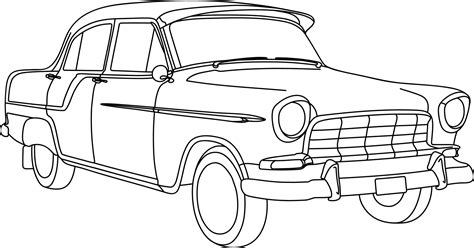 Vintage Car Line Art 5420276 Vector Art at Vecteezy