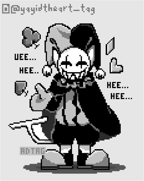 DELTARUNE - Jevil ((pixel art?)) by ADTAG on DeviantArt | Pixel art, Undertale pixel art, Art