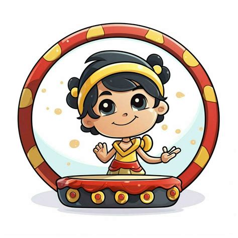 Tambourine 2d cartoon vector illustration on white backgro 30693444 Stock Photo at Vecteezy