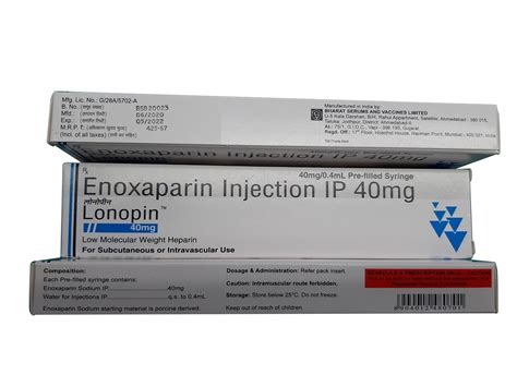 40 Mg Enoxaparin Injection, 0.4 Ml Pre-filled Syringe, Rs 150 /piece | ID: 22789928633