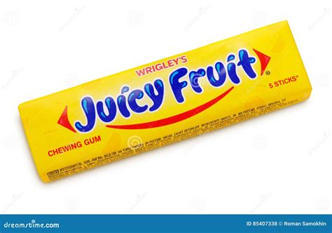 Wrigley`s Juicy Fruit Chewing Gum Isolated on White Editorial Stock Photo - Image of food ...