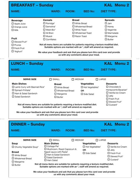 Hospital Menus - DX Print Group