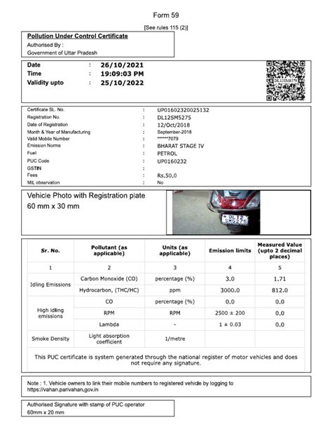 Pollution Certificate | PDF