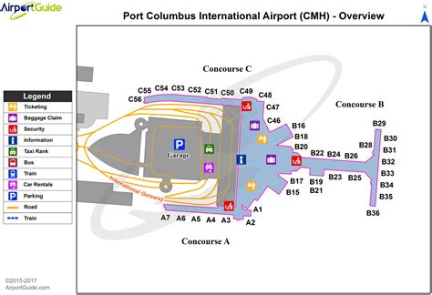 Columbus Ohio Airport Terminal Map - Ferry Map