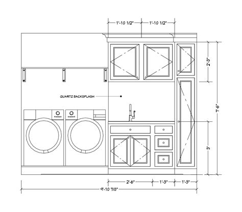 Laundry Room Elevation Drawing - R. Cartwright Design | Laundry room flooring, Laundry room ...