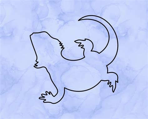 Bearded Dragon Outline Decal - Etsy