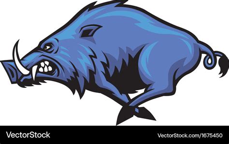 Running wild hog mascot Royalty Free Vector Image