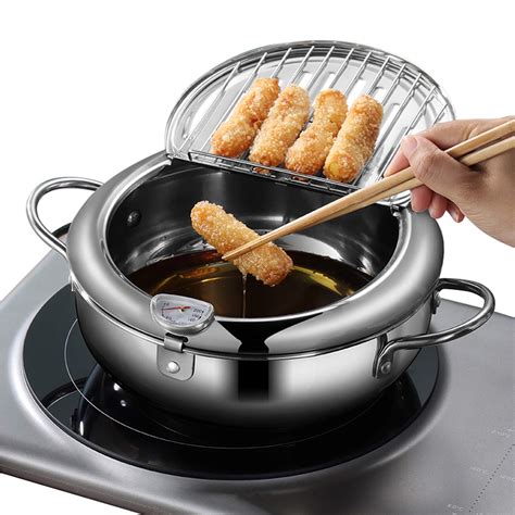 Buy Deep Fryer Pot - Japanese Tempura Small Deep Fryer Stainless Steel Frying Pot With ...