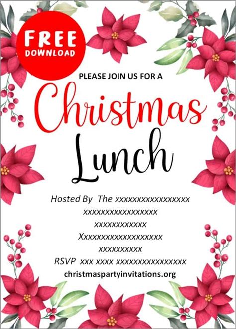 Free Printable Christmas Luncheon Invitations Templates – Christmas Invitations