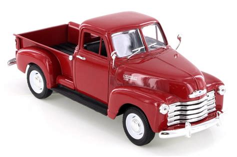 1953 Chevy 3100 Pick Up Truck, Dark Red - Welly 22087/4D - 1/24 Scale Diecast Model Toy Car ...