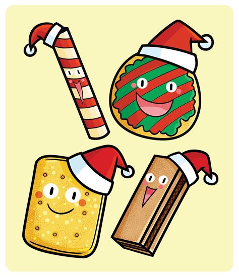 Cute christmas cookies set in cartoon syle 4600054 Vector Art at Vecteezy