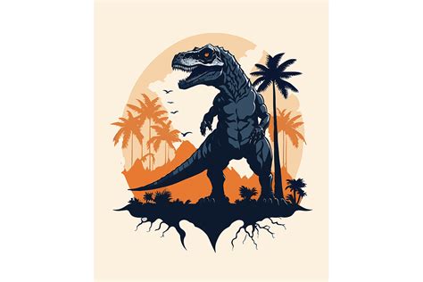 Silhouette of T-rex, Vector Art, Print Graphic by Crazy Dog T-shirts ...