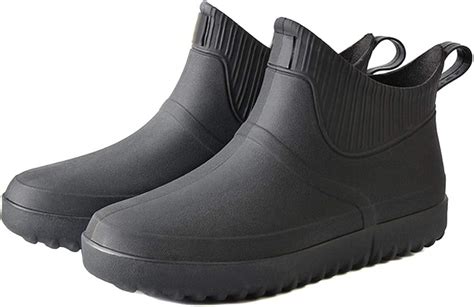 Huaheng Men Rubber Rain Shoes Slip On Waterproof Low-Heel Tube PVC Rain Boots Work : Amazon.ca ...