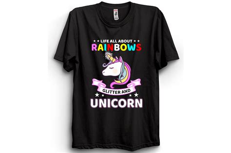 Rainbow Unicorn. Unicorn T-shirt Vector. Graphic by Fvecty · Creative ...