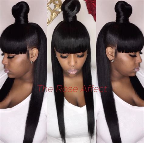 Weave Ponytail With Bang Hairstyles - Hairstyle Guides