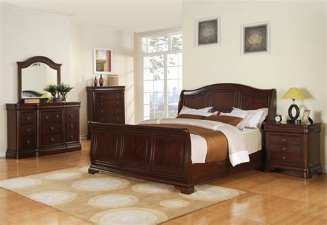 Cameron Sleigh Bedroom Set (Dark Cherry Finish) - [CM750QSB] : Decor South