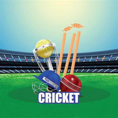 Cricket Match concept with stadium and Background 1988262 Vector Art at ...