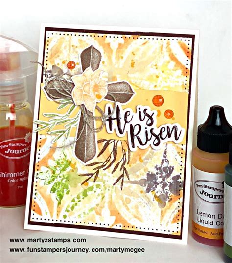 He is risen handmade Easter card with Fun Stampers Journey Easter Blessings and hope Anchors ...