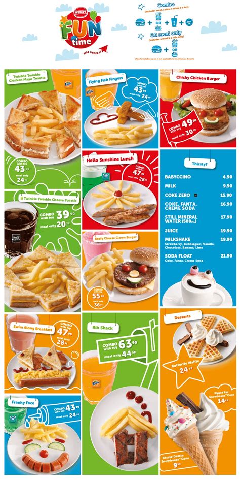 Wimpy Menu Prices & Specials