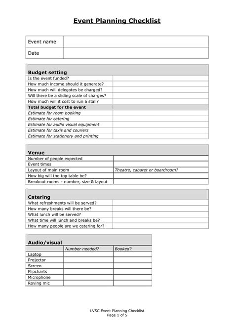 Free Printable Event Planning Templates [Word, PDF, Excel]