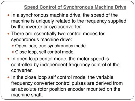 Speed Control of Synchronous Motor