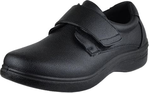 Amazon.com | Mens Dress Shoes Velcro Closure Walking Casual Oxford Black | Oxfords