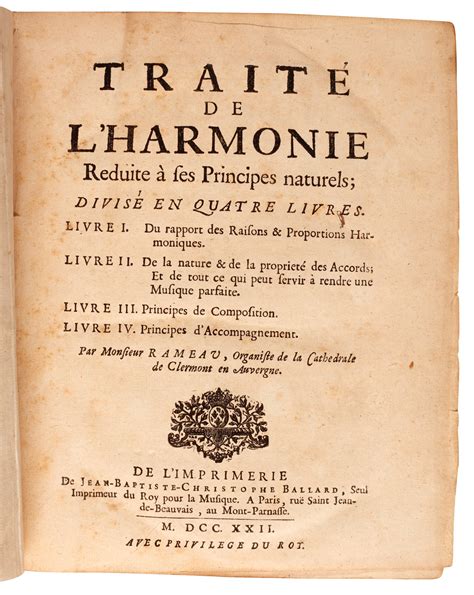 J.-P. Rameau. First editions of "Traité de l'harmonie" and "Nouveau Système de Musique Théorique ...