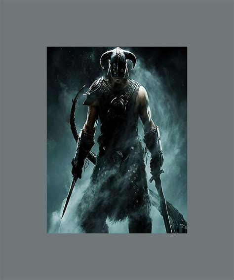 Skyrim Dragonborn Game Classic TShirt music Painting by Tony Jeremy | Fine Art America