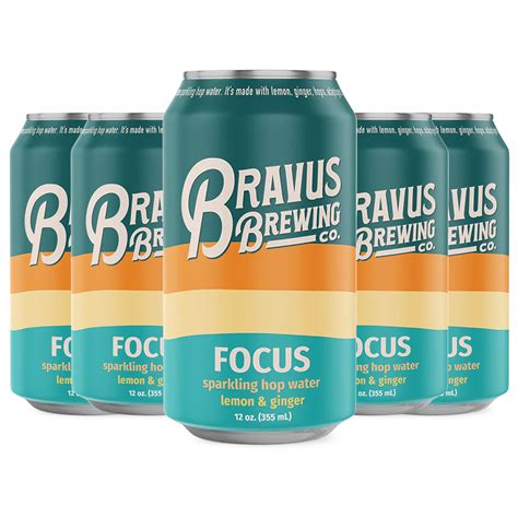 Bravus Focus - Non-Alcoholic Sparkling Hop Water with Organic Ingredients - 5 Calories, 0 Sugar ...