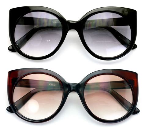 V.W.E. 2 Pairs Women Bifocal Reading Sunglasses Reader Glasses Round Cateye Vintage - Lightly ...