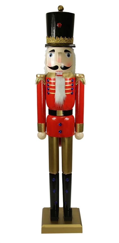 36" Decorative Red and Gold Wooden Christmas Nutcracker Soldier - Walmart.com - Walmart.com