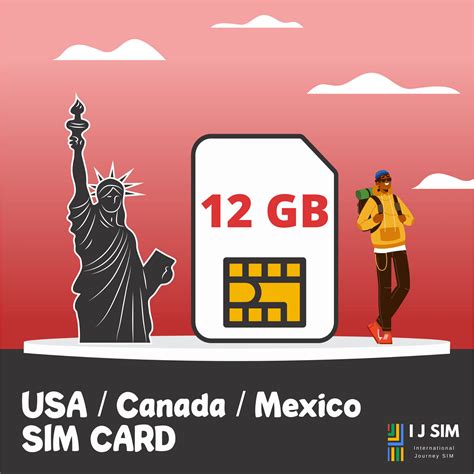 USA 12GB Data SIM Card for 60 days - International Journey SIM