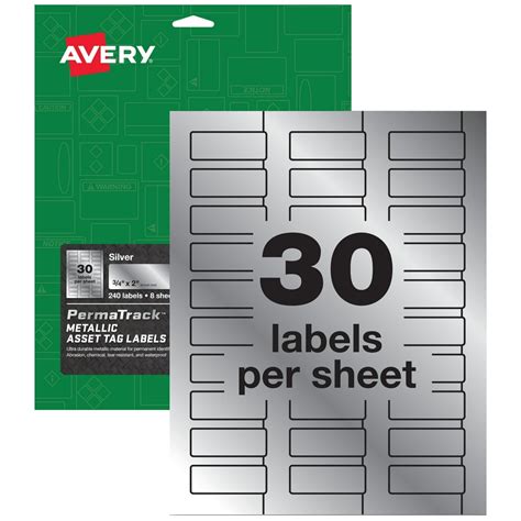 Avery PermaTrack Metallic Asset Tag Labels, 3/4" x 2", 240 Asset Tags (61524) - Walmart.com ...