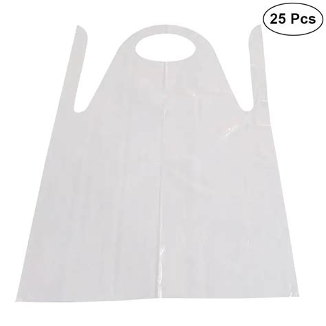 25Pcs Disposable Aprons Antifouling Waterproof Oil Proof PE Plastic ...