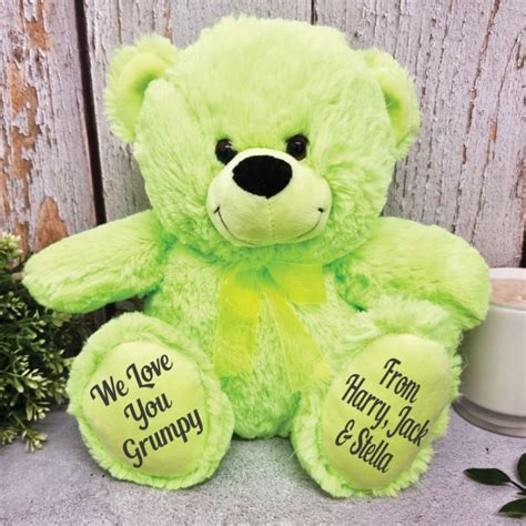 Personalised Grandad Bear Lime Plush 30cm