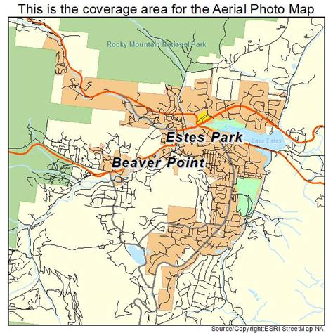 Aerial Photography Map of Estes Park, CO Colorado