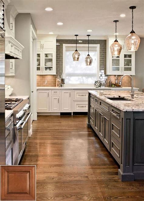 Understanding - honey oak cabinets with gray floor. #oakkitchencabinets ...