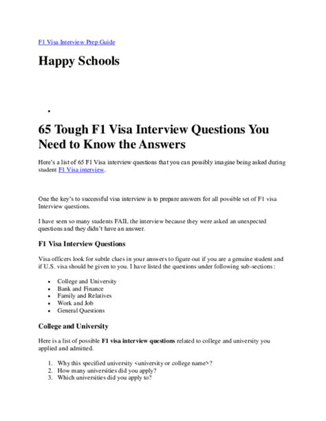 How To Answer F1 Visa Interview Questions