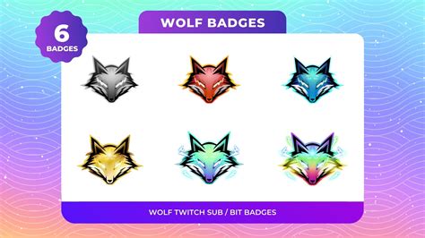 Wolf Twitch sub badges / Wolf Twitch emotes / Wolf badges for streamers ...