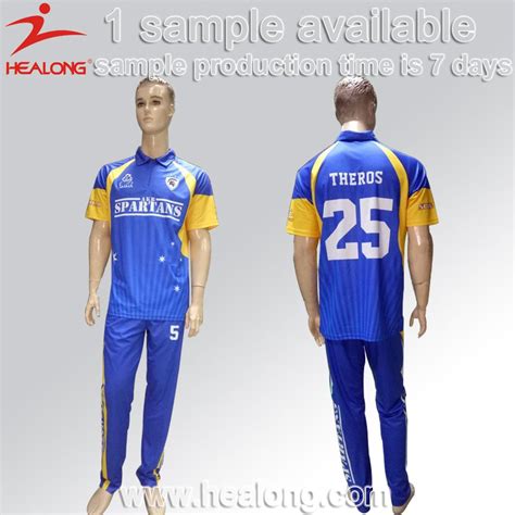 Healong New Design Cricket Jersey Pattern Design, New Zealand Sublimation Cricket Team Jersey ...