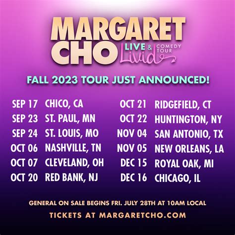 New Fall 2023 LIVE AND LIVID Tour Dates! | Margaret Cho Official Site