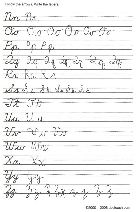 Cursive Handwriting Practice Printable