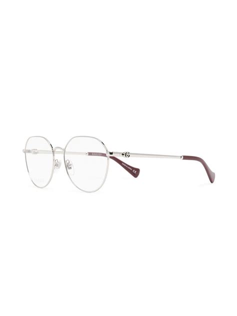 Gucci Eyewear Metallic round-frame Glasses - Farfetch