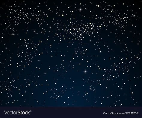 Realistic Starry Sky with Blue Glow. Shining Stars Dark Sky. Background, Wallpaper. Night Sky ...