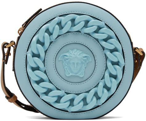 Versace Blue 'La Medusa' Round Shoulder Bag Versace